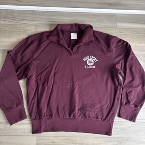 Mens Ralph‎ lauren Polo Sport 1/4 Zip pullover Sweater XL Red Maroon Burgundy